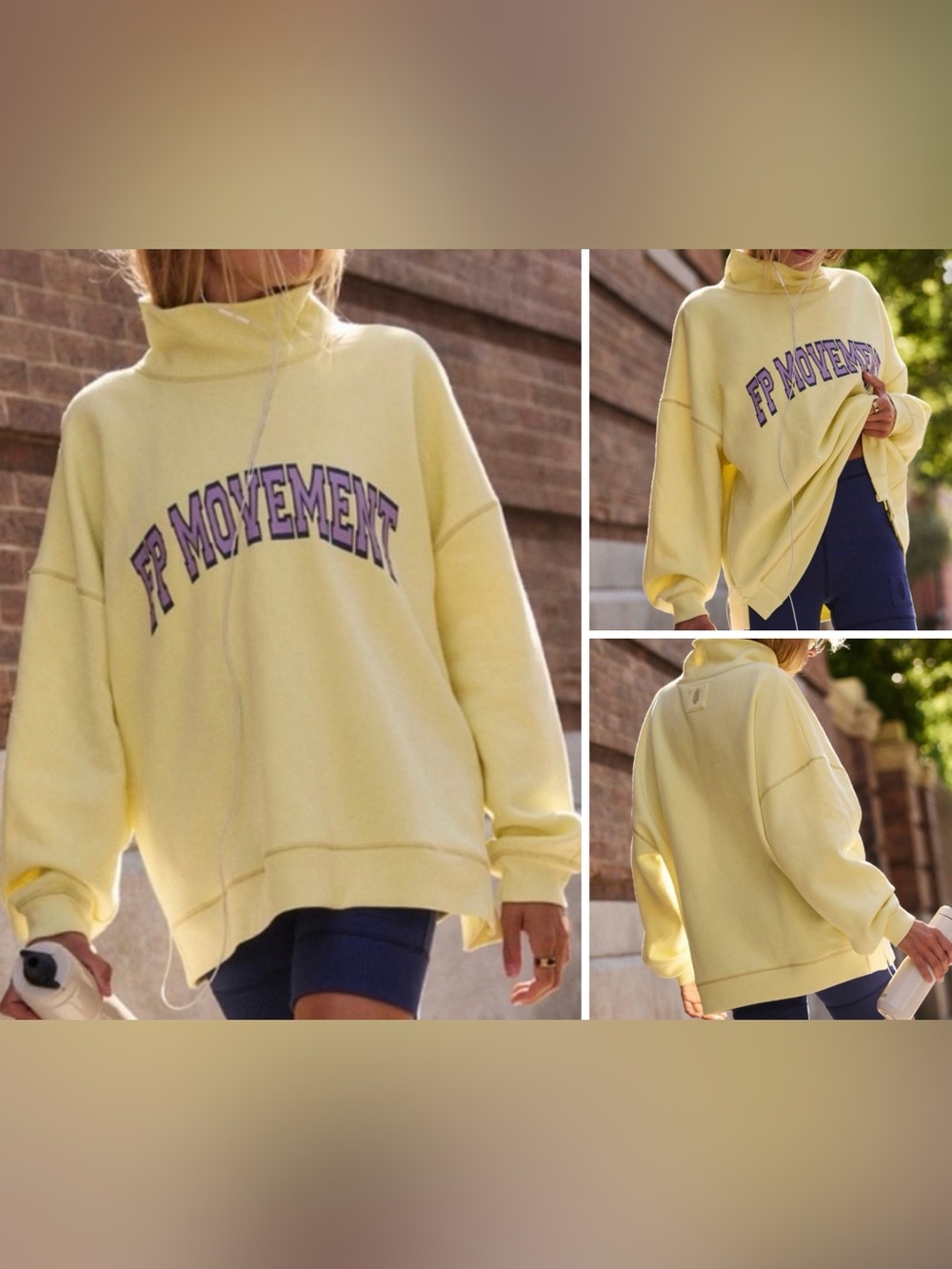 NWT Free People FP Movement Victory pullover - daylight black grape combo - XS